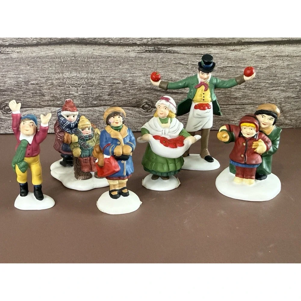 Department 56 Christmas Village Miniature People -6 Pieces